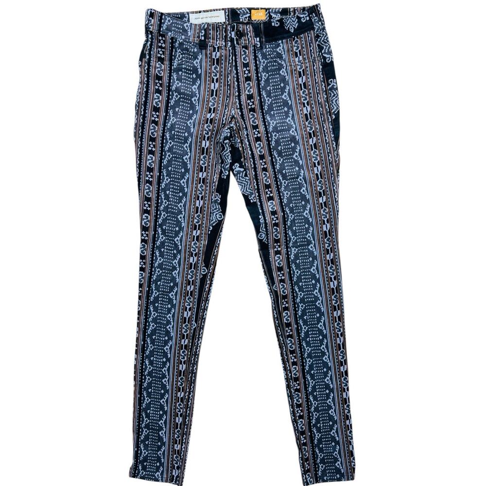 Anthropology Pilcro & The Letterpress Womens 26 Corduroy Pants Boho Aztec Stripe